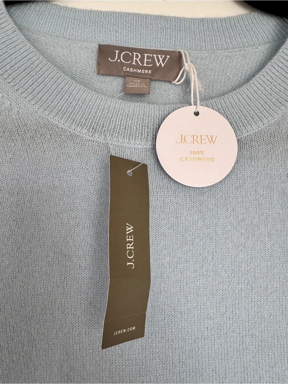 NWT J. CREW Women’s Cashmere relaxed T-shirt Dark Midday Skies Blue XS *NOTE*